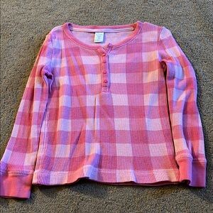 Pink Checkered Kids Long Sleeve Top